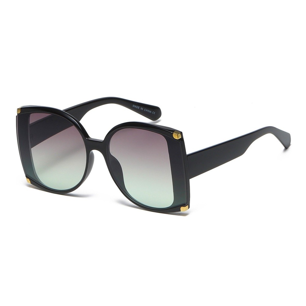 Sunglasses Women Fashion Oversize Square Shades Designer Green Lens Lentes Gafas